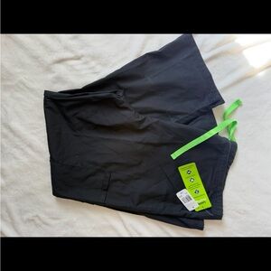 Black Scrub Pants with Green Drawstring